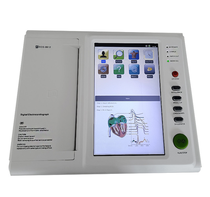 Больничная 12-канальная ЭКГ-машина ЭКГ-8812 сенсорный экран 12 свинцовая электрокардиография