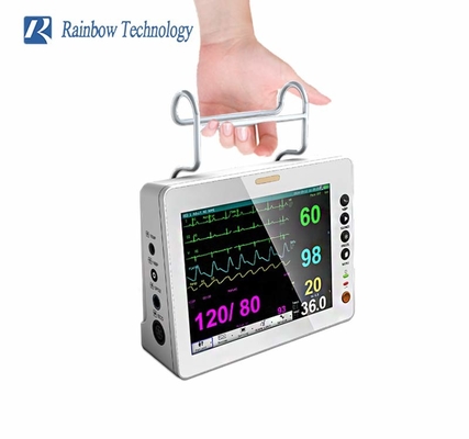 8 дюймовый дисплей Размер параметров Монитор пациента с питанием от переменного тока / постоянного тока / батареи