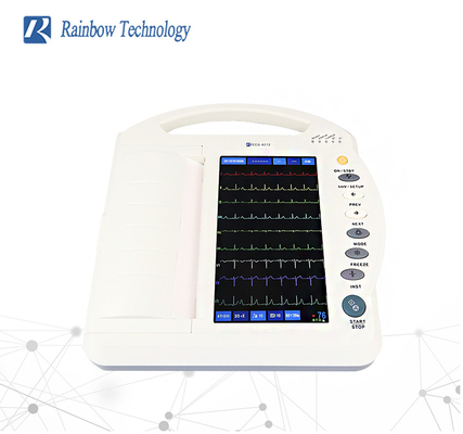 Машина Electrocardiograma канала ECG дюйма 12 цифров 10,1 с принтером для больницы