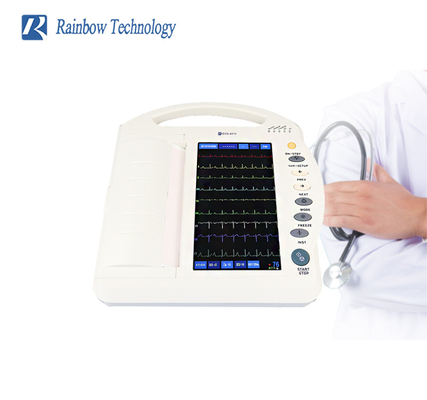 Машина Electrocardiograma канала ECG дюйма 12 цифров 10,1 с принтером для больницы