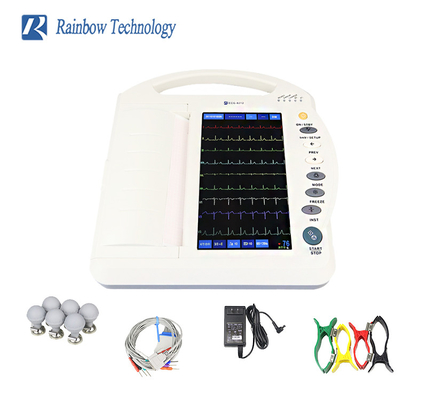 Машина Electrocardiograma канала ECG дюйма 12 цифров 10,1 с принтером для больницы